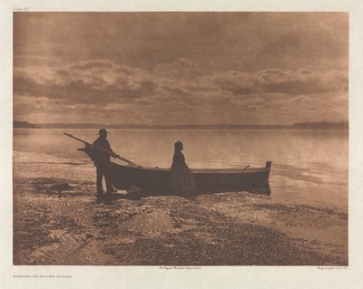 ポートフォリオ IX、プレート 312: ピュージェット湾の夕べ 作： Edward S. Curtis
