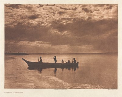 ポートフォリオ IX、プレート 316: ピュージェット湾の夕日 作： Edward S. Curtis