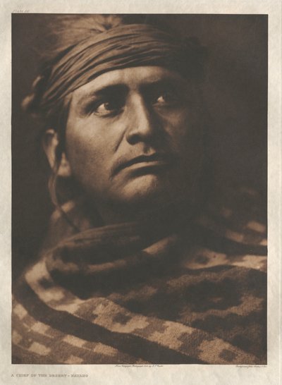 ポートフォリオI、プレート26：砂漠ナバホ族の酋長 作： Edward S. Curtis
