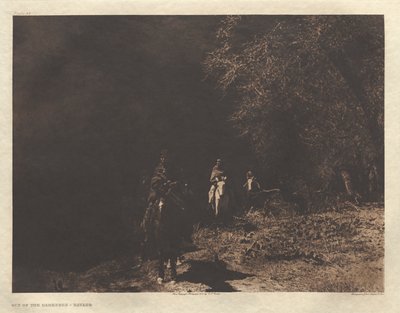 ポートフォリオI、プレート37闇の外へ-ナバホ 作： Edward S. Curtis