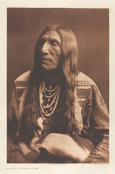 ポートフォリオ VI、プレート 191: ダブル ランナー -- ピーガン 作： Edward S. Curtis