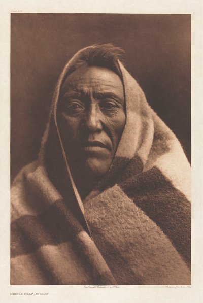 ポートフォリオ VI、プレート 202: ミドル カーフ - ピーガン 作： Edward S. Curtis