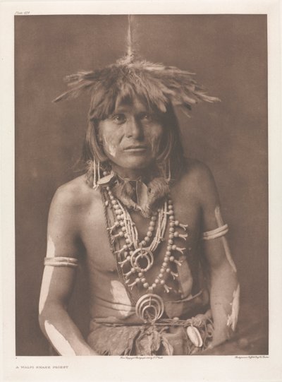 ポートフォリオ XII、プレート 429: ワルピの蛇僧 作： Edward S. Curtis
