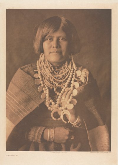 ポートフォリオ XVII 613：ズーニの少女 作： Edward S. Curtis