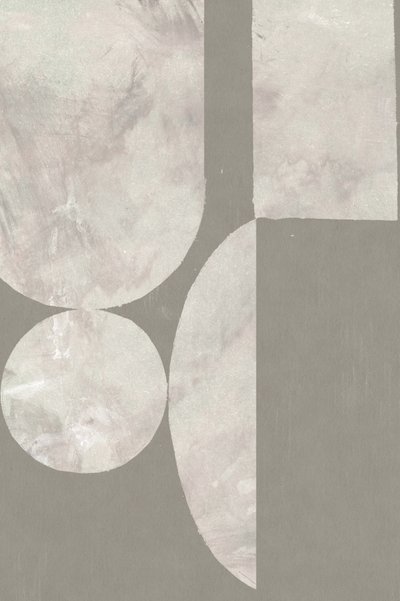 落ち着いた色合いの幾何学的な抽象画 作： 