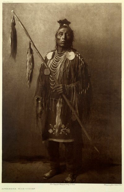 アメリカインディアン：アプサロケ戦士の肖像 作： Edward Sheriff Curtis