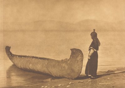 湖のほとりで - 久手内、1910年。 作： Edward Sheriff Curtis