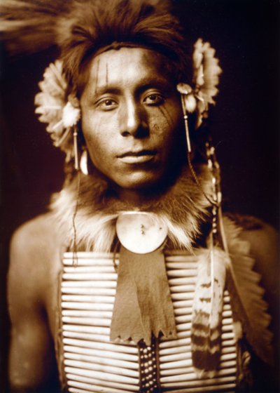 シッティングイーグル、カラス男、c. 1905年、写真エドワード・S・カーティス 作： Edward Sheriff Curtis