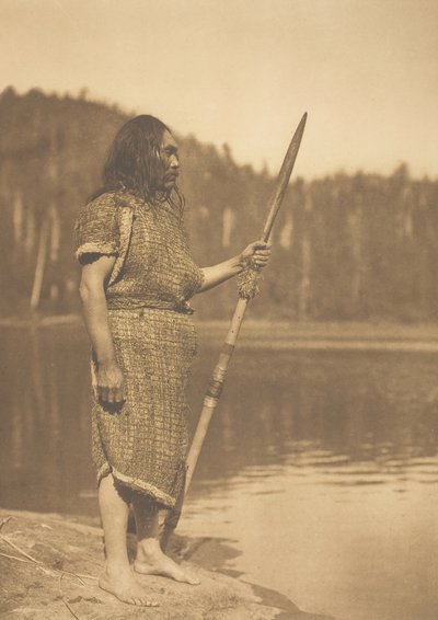 捕鯨船 - クラヨクォット、1915 年。 作： Edward Sheriff Curtis
