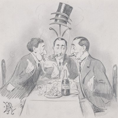 有名な昼食会トロワ（3つのアイザック）1900 作： Edward Tennyson Reed