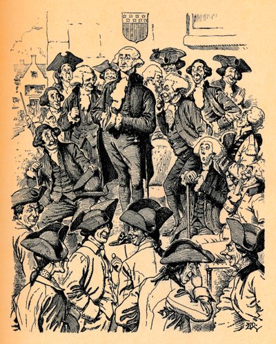 嘘をつくことを試みるジョージワシントン、c1900 作： Edward Tennyson Reed