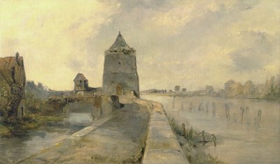 コンスタンツのライン川（コンスタンツ-アム-ライン）1830年頃（キャンバスに油彩） 作： Edward Thomas Daniell