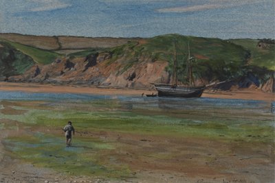 干潮時のデボン川、1859 年 6 月 16 日 作： Edward Thompson Davis