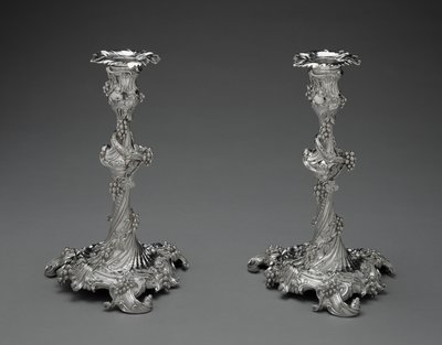 ろうそく足のペア、c.1755-56（シルバー） 作： Edward Wakelin