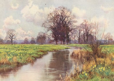 この陽気な小さな川には重荷はなく、堰も製粉所もない。 作： Edward Wilkins Waite