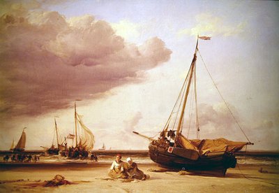 A Beach Scene（油彩・キャンバス） 作： Edward William Cooke