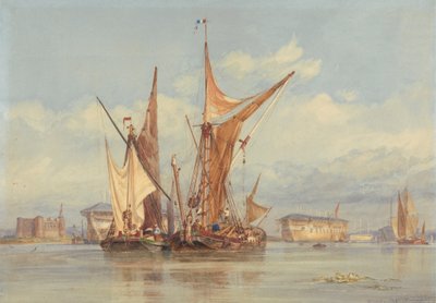 Bateria à prova de bomba perto de Gillingham, no Medway... 作： Edward William Cooke