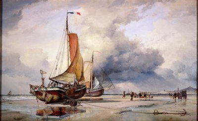 「スヘフェニンゲンのダッチピンク」、オランダ、1860年 作： Edward William Cooke