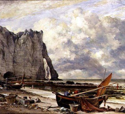 エトレタ、アーチのあるビーチ 作： Edward William Cooke