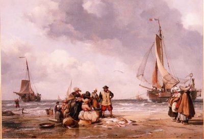 漁師が漁獲量を数える 作： Edward William Cooke