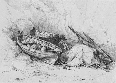 クローマーのビーチで、c1828。 作： Edward William Cooke
