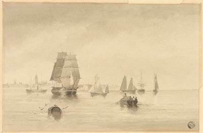 ライ - 南海岸、ヘイスティングズ近郊 作： Edward William Cooke