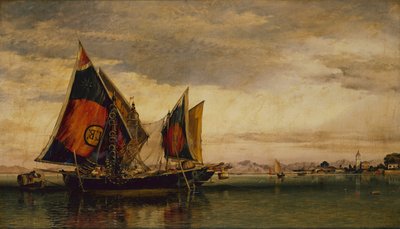 漁船のあるベネチアン ラグーン 作： Edward William Cooke