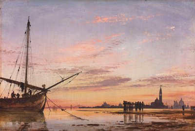 ラグーン全体の眺め、ヴェネツィア、日没、1850 作： Edward William Cooke