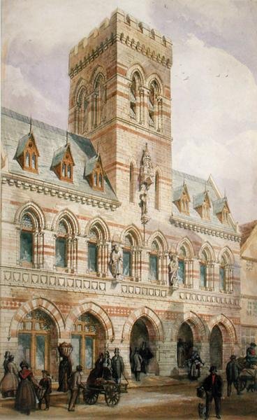 コングルトンタウンホール（水彩・紙） 作： Edward William Godwin