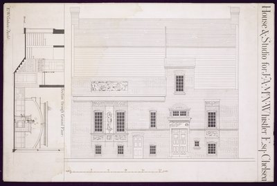 JAM Whistler Esq、ChelseaのHouse und Studioのデザイン、c.1877-78（176477も参照） 作： Edward William Godwin