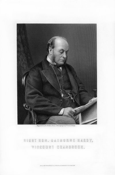 Gathorne Gathorne-Hardy、初代クランブルック伯、イギリスの政治家、1881年。 作： Edward William Stodart