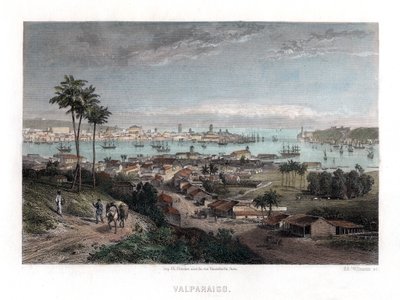 バルパライソ、チリ、1840 作： Edward Willmann