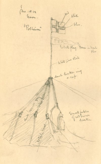 南極のアムンセンステント、1912年1月18日、1913年 作： Charles Edward Wilson