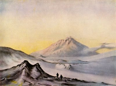「ハット ポイントからのエレバス山」、1911 年頃、1943 年。 作： Edward Wilson