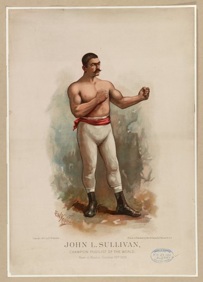 ジョン・L・サリバン、世界チャンピオンの拳士、c。 1883年（クロモリトグラフ） 作： Edward Windsor Kemble