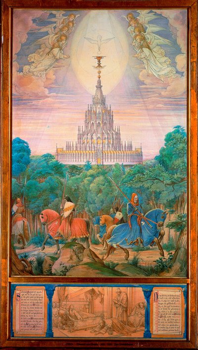 聖杯の神殿（水彩画） 作： Edward von Steinle