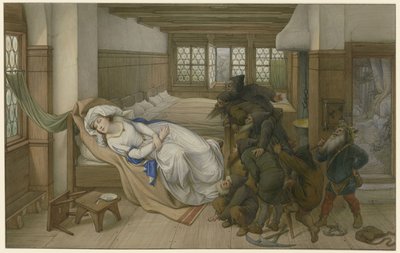 小人たちは白雪姫が眠っているのを見つける, 1874. 作： Edward von Steinle