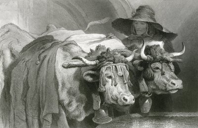 ジュネーブのタンクにいる牛たち（彫刻 作： Edwin (after) Landseer