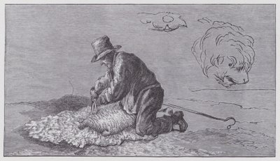羊の毛刈り 作： Edwin (after) Landseer