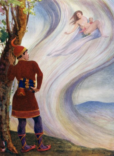 大きな旋風が発生し、子供と一緒に彼女を退屈させました 作： Edwin Arthur Norbury