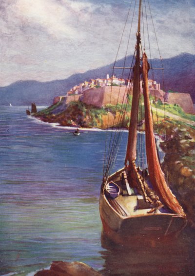 コルシカ島カルビ（カラーリトグラフ 作： Edwin Arthur Norbury