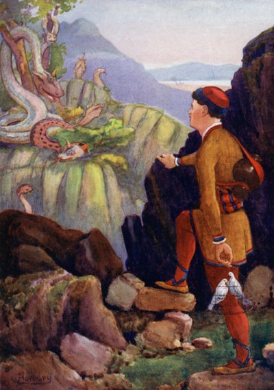 彼は素晴らしいヘビのいるグリーンマウンテンを見つけました 作： Edwin Arthur Norbury