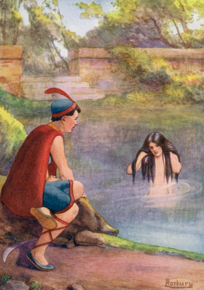 すぐに美しい乙女が飛び出した 作： Edwin Arthur Norbury