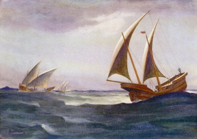 彼の遅れた船のうち3隻が入港した 作： Edwin Arthur Norbury