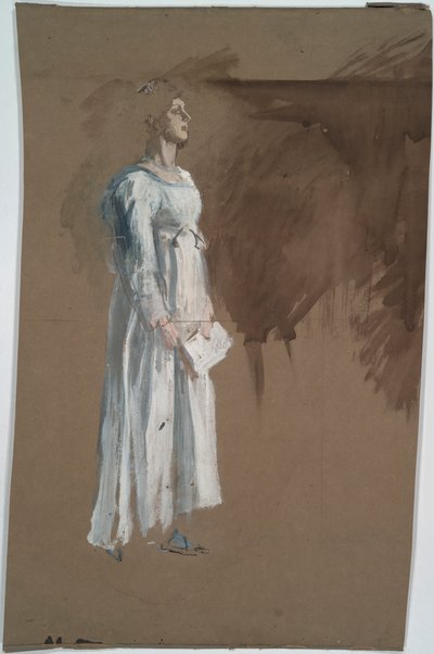 クラシカルなドレス姿のフィギュア。 作： Edwin Austin Abbey