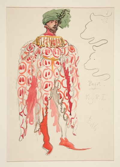 バゴー、ヘンリー・アーヴィングの衣装スケッチ 作： Edwin Austin Abbey