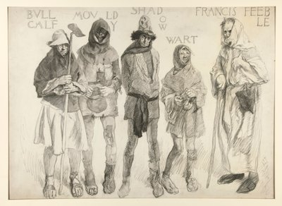 正義の浅瀬の前に 作： Edwin Austin Abbey