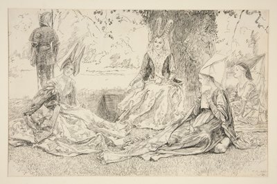 プリンセスの前に 作： Edwin Austin Abbey