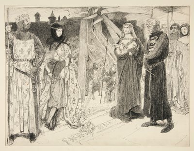 アルジェの壁の前： 作： Edwin Austin Abbey
