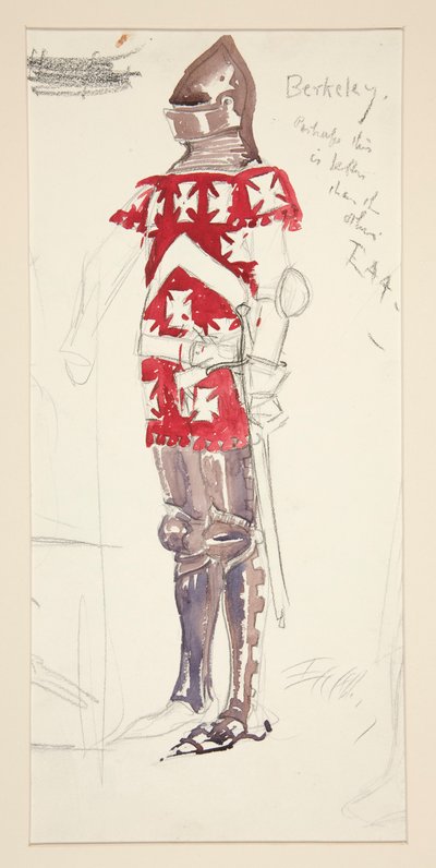 バークレー、ヘンリー・アーヴィングの衣装スケッチ 作： Edwin Austin Abbey